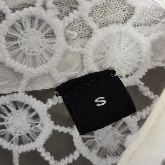 The Kooples Boho White Cotton Embroidered Blouse with Bell Sleeves Size S - Picture 9 of 16